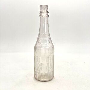 Vintage Condiment Glass Bottle Ribbed Embossed Curtice Brothers Co. Rochester NY
